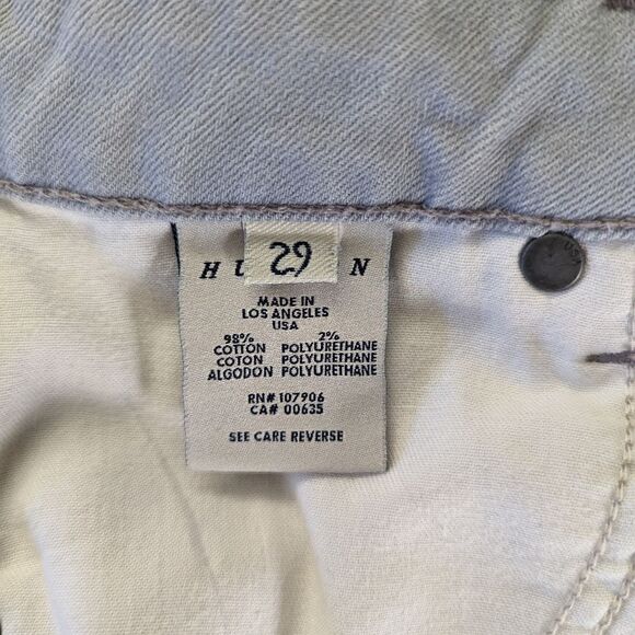 Hudson Raw Edge Hem Denim Mini Skirt  29 Coastal Cowgirl Rebel Punk Academia - Picture 2 of 12